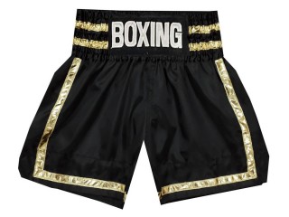 Personalised Boxing Shorts with name : KNBSH-032 Black and Gold